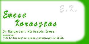 emese korosztos business card