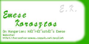 emese korosztos business card